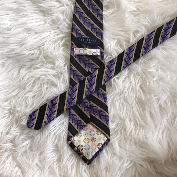 ✅ TED BAKER Purple/Black/Gold Man’s tie - Picture 3 of 4